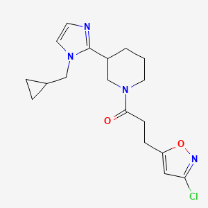 molecular formula C18H23ClN4O2 B5546027 1-[3-(3-氯-5-异恶唑基)丙酰]-3-[1-(环丙基甲基)-1H-咪唑-2-基]哌啶 