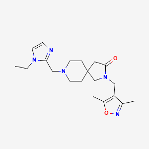 molecular formula C20H29N5O2 B5546041 2-[(3,5-二甲基异恶唑-4-基)甲基]-8-[(1-乙基-1H-咪唑-2-基)甲基]-2,8-二氮杂螺[4.5]癸-3-酮 