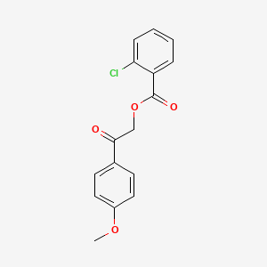 molecular formula C16H13ClO4 B5546053 2-(4-甲氧基苯基)-2-氧代乙基 2-氯苯甲酸酯 
