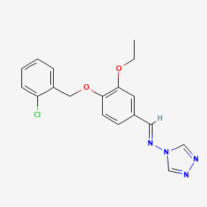 molecular formula C18H17ClN4O2 B5546061 N-{4-[(2-氯苄氧基)-3-乙氧基亚苄基]-4H-1,2,4-三唑-4-胺} 