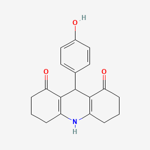 molecular formula C19H19NO3 B5546063 9-(4-hydroxyphenyl)-3,4,6,7,9,10-hexahydro-1,8(2H,5H)-acridinedione 