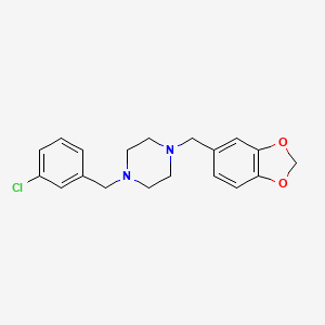 molecular formula C19H21ClN2O2 B5546073 1-(1,3-benzodioxol-5-ylmethyl)-4-(3-chlorobenzyl)piperazine 