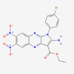 molecular formula C19H13BrN6O6 B5546080 2-氨基-1-(4-溴苯基)-6,7-二硝基-1H-吡咯并[2,3-b]喹喔啉-3-羧酸乙酯 