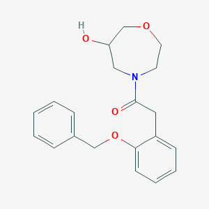 molecular formula C20H23NO4 B5546093 4-{[2-(benzyloxy)phenyl]acetyl}-1,4-oxazepan-6-ol 
