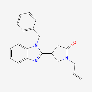 molecular formula C21H21N3O B5546094 1-allyl-4-(1-benzyl-1H-benzimidazol-2-yl)-2-pyrrolidinone 