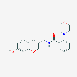 molecular formula C22H26N2O4 B5546096 N-[(7-methoxy-3,4-dihydro-2H-chromen-3-yl)methyl]-2-morpholin-4-ylbenzamide 