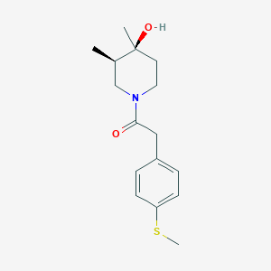 molecular formula C16H23NO2S B5546123 (3R*,4S*)-3,4-dimethyl-1-{[4-(methylthio)phenyl]acetyl}piperidin-4-ol 