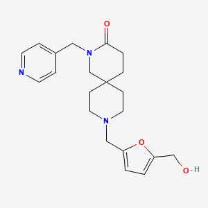 molecular formula C21H27N3O3 B5546138 9-{[5-(羟甲基)-2-呋喃基]甲基}-2-(吡啶-4-基甲基)-2,9-二氮杂螺[5.5]十一烷-3-酮 