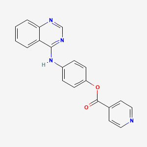 molecular formula C20H14N4O2 B5546156 4-(4-quinazolinylamino)phenyl isonicotinate 