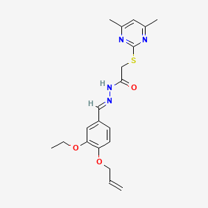 molecular formula C20H24N4O3S B5546163 N'-[4-(allyloxy)-3-ethoxybenzylidene]-2-[(4,6-dimethyl-2-pyrimidinyl)thio]acetohydrazide 