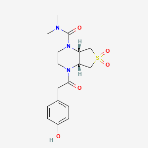 (4aR*,7aS*)-4-[(4-hydroxyphenyl)acetyl]-N,N-dimethylhexahydrothieno[3,4-b]pyrazine-1(2H)-carboxamide 6,6-dioxide