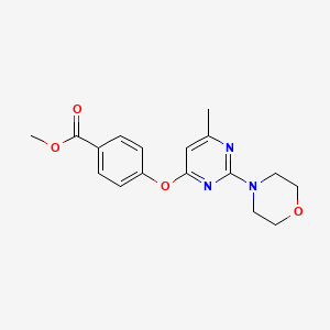 molecular formula C17H19N3O4 B5546184 methyl 4-{[6-methyl-2-(4-morpholinyl)-4-pyrimidinyl]oxy}benzoate 