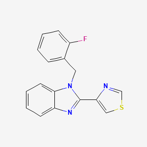 molecular formula C17H12FN3S B5546188 1-(2-fluorobenzyl)-2-(1,3-thiazol-4-yl)-1H-benzimidazole 