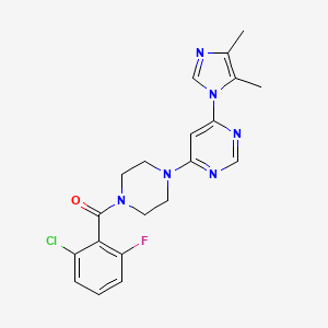molecular formula C20H20ClFN6O B5546213 4-[4-(2-chloro-6-fluorobenzoyl)-1-piperazinyl]-6-(4,5-dimethyl-1H-imidazol-1-yl)pyrimidine 