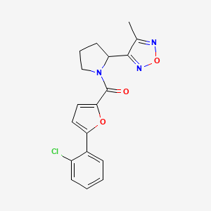 molecular formula C18H16ClN3O3 B5546220 3-{1-[5-(2-氯苯基)-2-呋喃酰基]-2-吡咯烷基}-4-甲基-1,2,5-恶二唑 