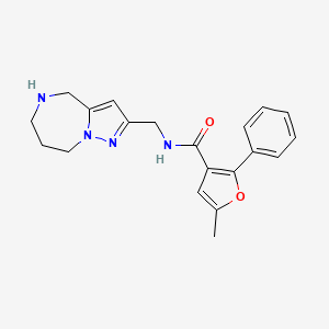 molecular formula C20H22N4O2 B5546224 5-methyl-2-phenyl-N-(5,6,7,8-tetrahydro-4H-pyrazolo[1,5-a][1,4]diazepin-2-ylmethyl)-3-furamide hydrochloride 