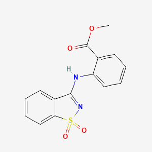 molecular formula C15H12N2O4S B5546228 methyl 2-[(1,1-dioxido-1,2-benzisothiazol-3-yl)amino]benzoate CAS No. 101187-51-3