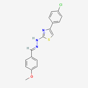 molecular formula C17H14ClN3OS B5546245 4-甲氧基苯甲醛[4-(4-氯苯)-1,3-噻唑-2-基]腙 