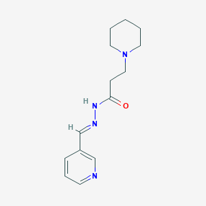 molecular formula C14H20N4O B5546250 3-(1-piperidinyl)-N'-(3-pyridinylmethylene)propanohydrazide 