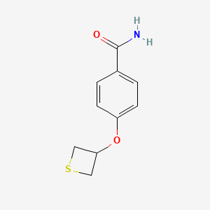 molecular formula C10H11NO2S B5546253 4-(3-thietanyloxy)benzamide 