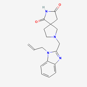 molecular formula C18H20N4O2 B5546254 7-[(1-allyl-1H-benzimidazol-2-yl)methyl]-2,7-diazaspiro[4.4]nonane-1,3-dione 