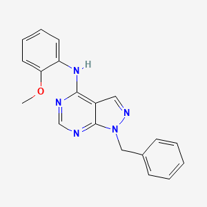 molecular formula C19H17N5O B5546283 1-苯甲基-N-(2-甲氧基苯基)-1H-吡唑并[3,4-d]嘧啶-4-胺 