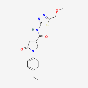 molecular formula C17H20N4O3S B5546297 1-(4-ethylphenyl)-N-[5-(methoxymethyl)-1,3,4-thiadiazol-2-yl]-5-oxo-3-pyrrolidinecarboxamide 