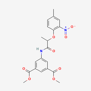 molecular formula C20H20N2O8 B5546303 dimethyl 5-{[2-(4-methyl-2-nitrophenoxy)propanoyl]amino}isophthalate 
