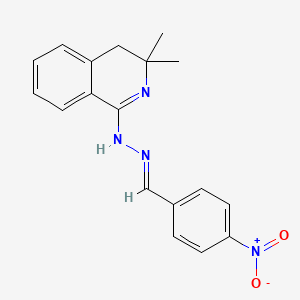 molecular formula C18H18N4O2 B5546312 4-nitrobenzaldehyde (3,3-dimethyl-3,4-dihydro-1(2H)-isoquinolinylidene)hydrazone 