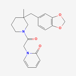 molecular formula C21H24N2O4 B5546325 1-{2-[3-(1,3-苯并二氧杂环-5-基甲基)-3-甲基哌啶-1-基]-2-氧代乙基}吡啶-2(1H)-酮 