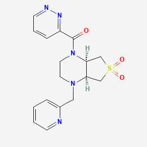 molecular formula C17H19N5O3S B5546335 (4aS*,7aR*)-1-(3-pyridazinylcarbonyl)-4-(2-pyridinylmethyl)octahydrothieno[3,4-b]pyrazine 6,6-dioxide 