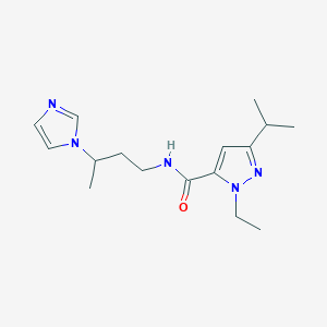 molecular formula C16H25N5O B5546347 1-乙基-N-[3-(1H-咪唑-1-基)丁基]-3-异丙基-1H-吡唑-5-甲酰胺 