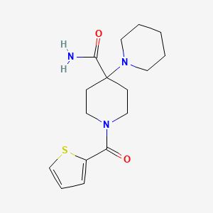 molecular formula C16H23N3O2S B5546357 1'-(2-噻吩基羰基)-1,4'-联哌啶-4'-甲酰胺 