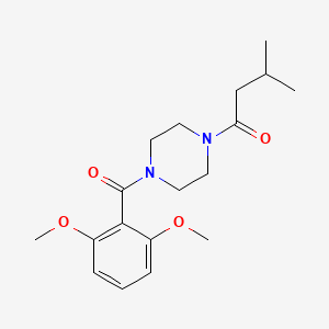 molecular formula C18H26N2O4 B5546406 1-(2,6-二甲氧基苯甲酰基)-4-(3-甲基丁酰基)哌嗪 