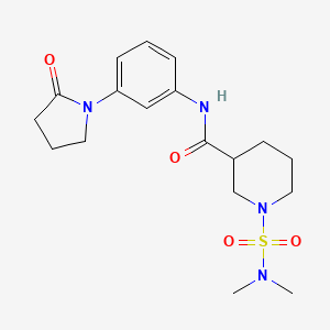 molecular formula C18H26N4O4S B5546410 1-[(dimethylamino)sulfonyl]-N-[3-(2-oxo-1-pyrrolidinyl)phenyl]-3-piperidinecarboxamide 