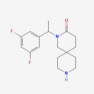 molecular formula C17H22F2N2O B5546425 2-[1-(3,5-difluorophenyl)ethyl]-2,9-diazaspiro[5.5]undecan-3-one hydrochloride 