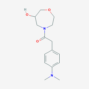 molecular formula C15H22N2O3 B5546428 4-{[4-(dimethylamino)phenyl]acetyl}-1,4-oxazepan-6-ol 