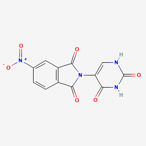 molecular formula C12H6N4O6 B5546458 2-(2,4-dioxo-1,2,3,4-tetrahydro-5-pyrimidinyl)-5-nitro-1H-isoindole-1,3(2H)-dione 