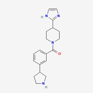 molecular formula C19H24N4O B5546465 4-(1H-imidazol-2-yl)-1-[3-(3-pyrrolidinyl)benzoyl]piperidine dihydrochloride 
