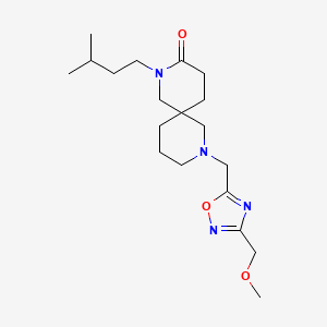 molecular formula C19H32N4O3 B5546472 8-{[3-(methoxymethyl)-1,2,4-oxadiazol-5-yl]methyl}-2-(3-methylbutyl)-2,8-diazaspiro[5.5]undecan-3-one 