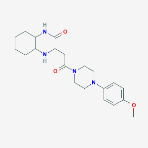 molecular formula C21H30N4O3 B5546476 3-{2-[4-(4-methoxyphenyl)-1-piperazinyl]-2-oxoethyl}octahydro-2(1H)-quinoxalinone 