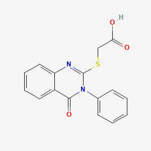molecular formula C16H12N2O3S B5546477 [(4-氧代-3-苯基-3,4-二氢-2-喹唑啉基)硫代]乙酸 