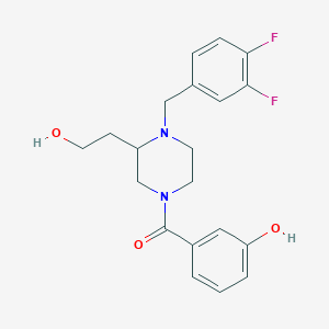 molecular formula C20H22F2N2O3 B5546489 3-{[4-(3,4-difluorobenzyl)-3-(2-hydroxyethyl)-1-piperazinyl]carbonyl}phenol 