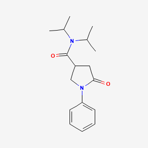molecular formula C17H24N2O2 B5546496 N,N-diisopropyl-5-oxo-1-phenyl-3-pyrrolidinecarboxamide 