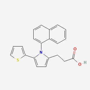 molecular formula C21H17NO2S B5546514 3-[1-(1-naphthyl)-5-(2-thienyl)-1H-pyrrol-2-yl]propanoic acid 