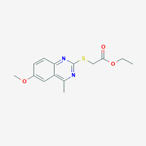 molecular formula C14H16N2O3S B5546524 乙基[(6-甲氧基-4-甲基-2-喹唑啉基)硫代]乙酸酯 
