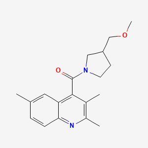 molecular formula C19H24N2O2 B5546532 4-{[3-(甲氧基甲基)-1-吡咯烷基]羰基}-2,3,6-三甲基喹啉 