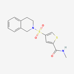 molecular formula C15H16N2O3S2 B5546542 4-(3,4-二氢-2(1H)-异喹啉基磺酰基)-N-甲基-2-噻吩甲酰胺 