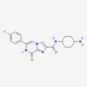molecular formula C20H22FN5O2 B5546555 N-(cis-4-aminocyclohexyl)-6-(4-fluorophenyl)-7-methyl-8-oxo-7,8-dihydroimidazo[1,2-a]pyrazine-2-carboxamide 