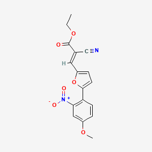 molecular formula C17H14N2O6 B5546580 2-氰基-3-[5-(4-甲氧基-2-硝基苯基)-2-呋喃基]丙烯酸乙酯 